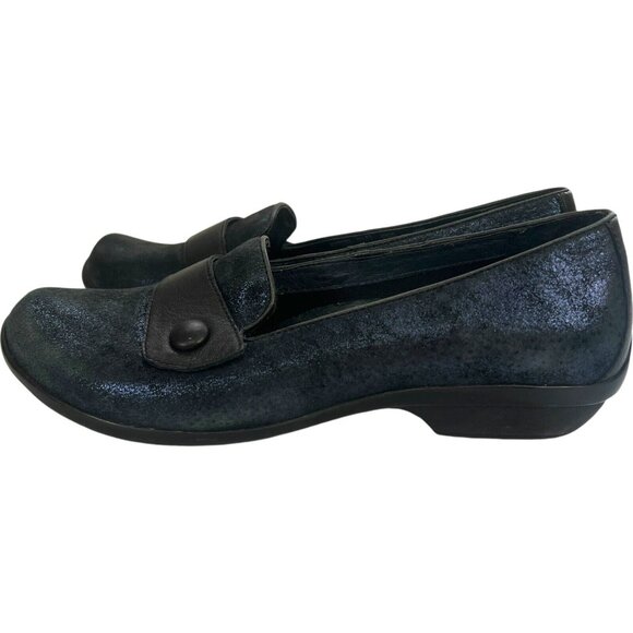 Dansko "Olena" Blue Glitter Leather Loafer Slip On Career EU 41 US 10.5-11 - Picture 6 of 13